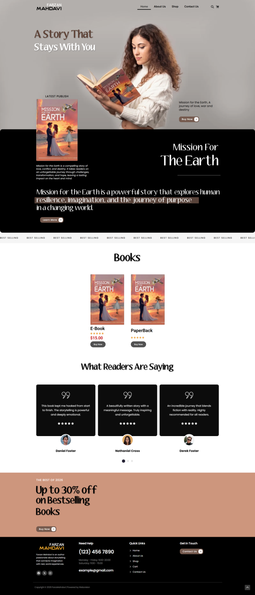 Farzan Website Mockup